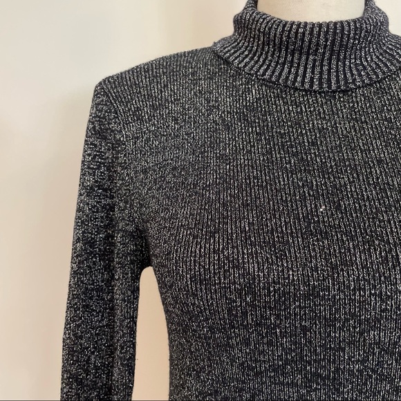 Vintage 70s Metallic Turtle Neck Sweater - Picture 3 of 5